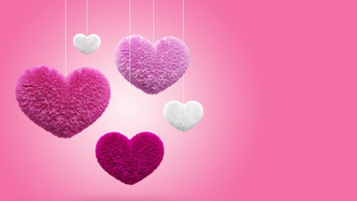 Fluffy Hearts Wallpaper