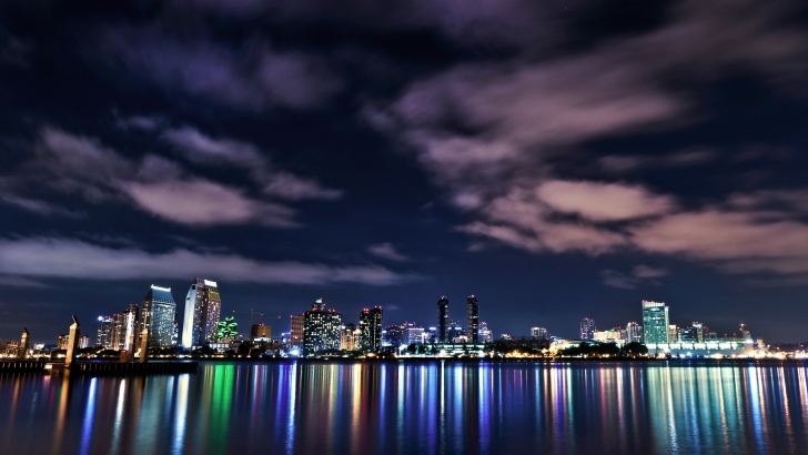 San Diego Cityscape at Night Wallpaper
