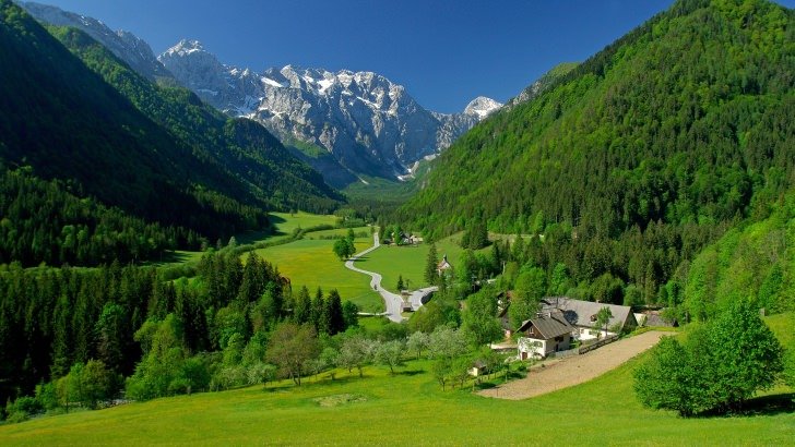 Spring In The Alpine Valley Wallpaper