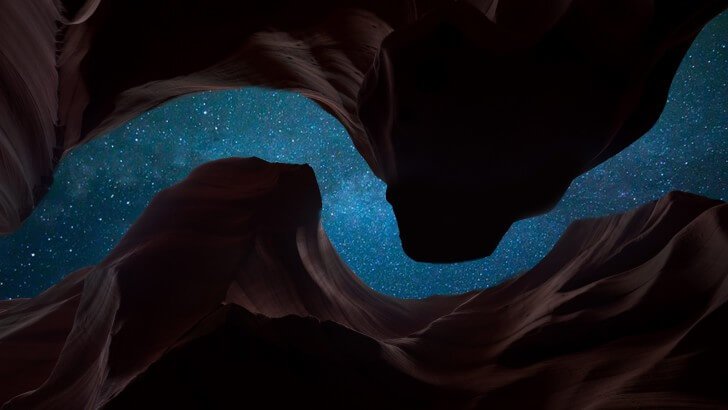 Stars rising above the Valley of Fire Wallpaper