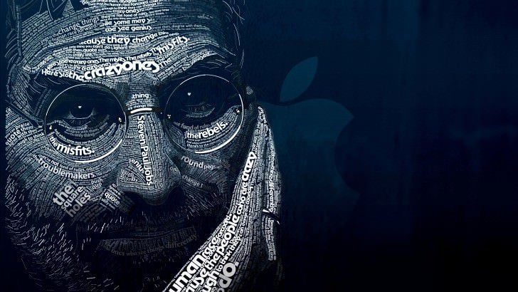 Steve Jobs Typographic Portrait Wallpaper