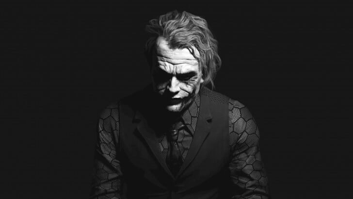 The Joker Black & White Portrait Wallpaper