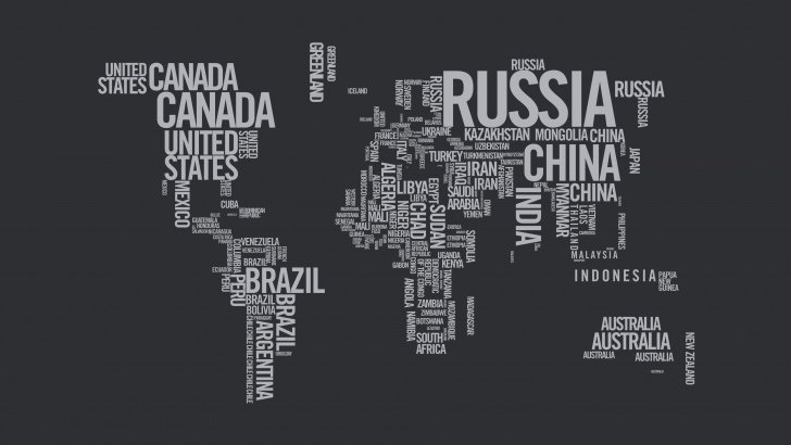 World Map Typography Wallpaper