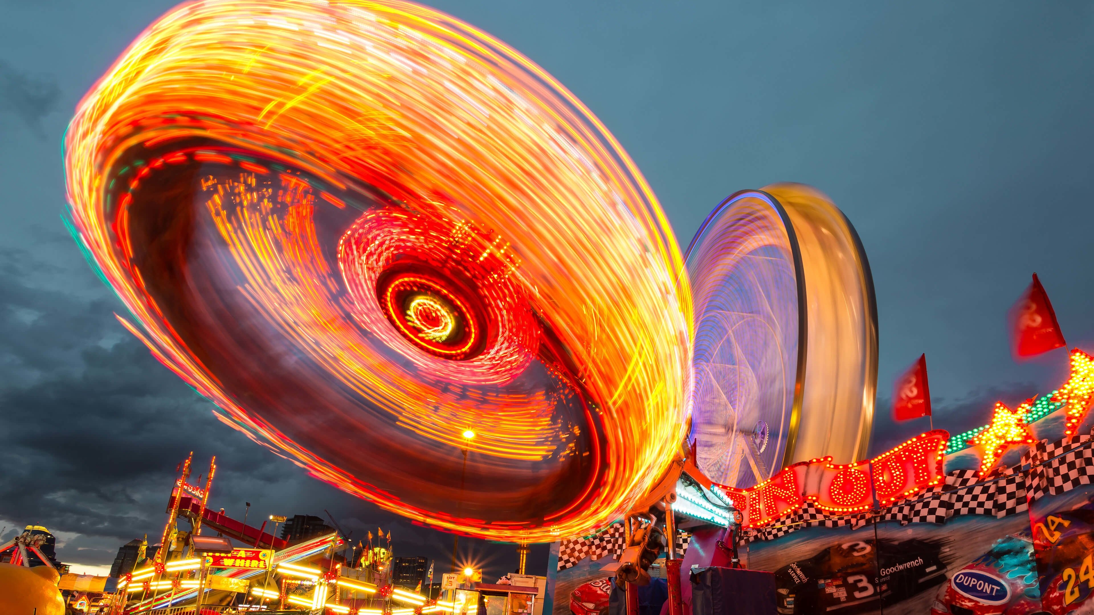 Download Calgary Stampede Lights HD wallpaper for 4K 3840 x 2160