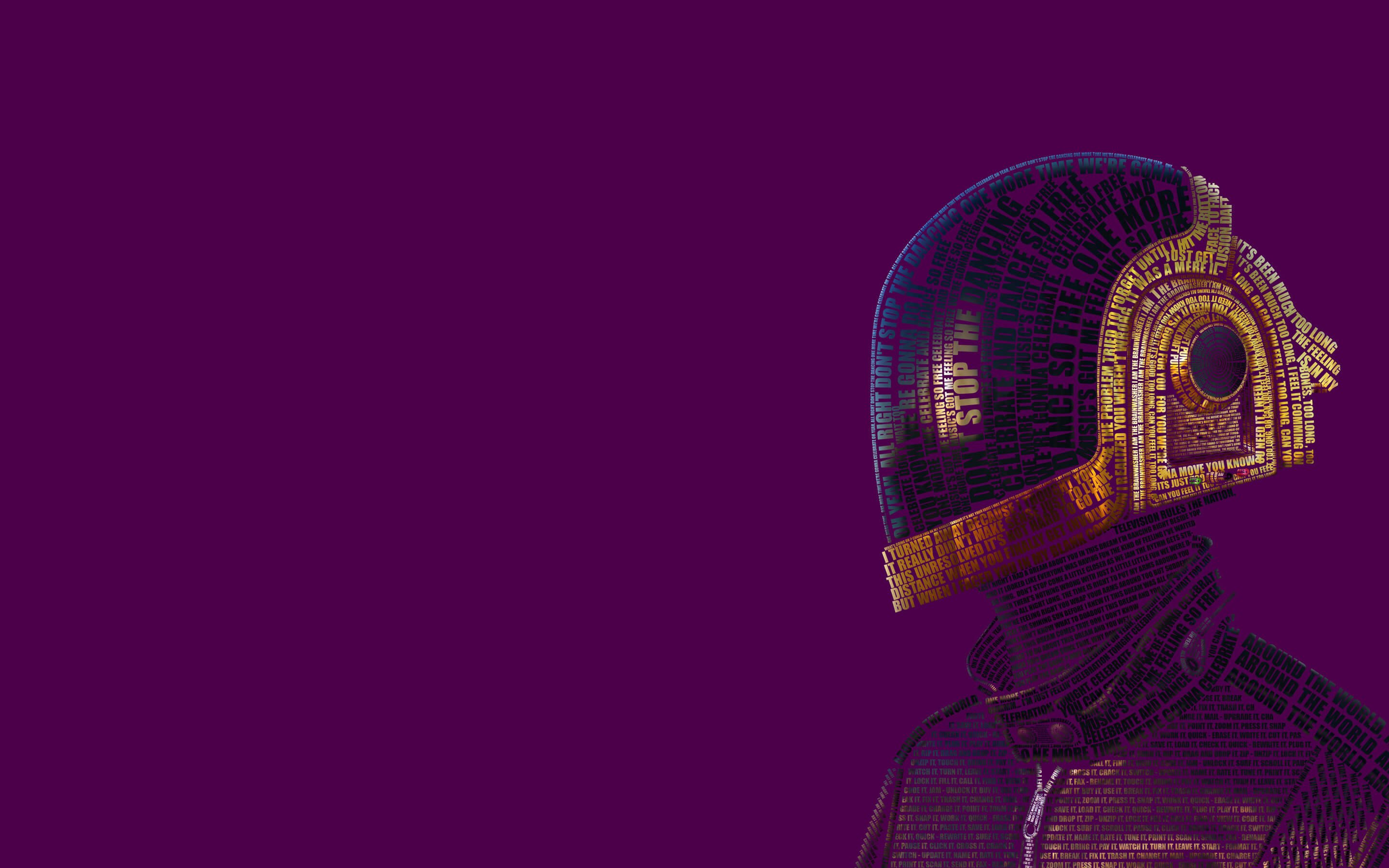 Download Daft Punk Typographic Portrait HD wallpaper for 