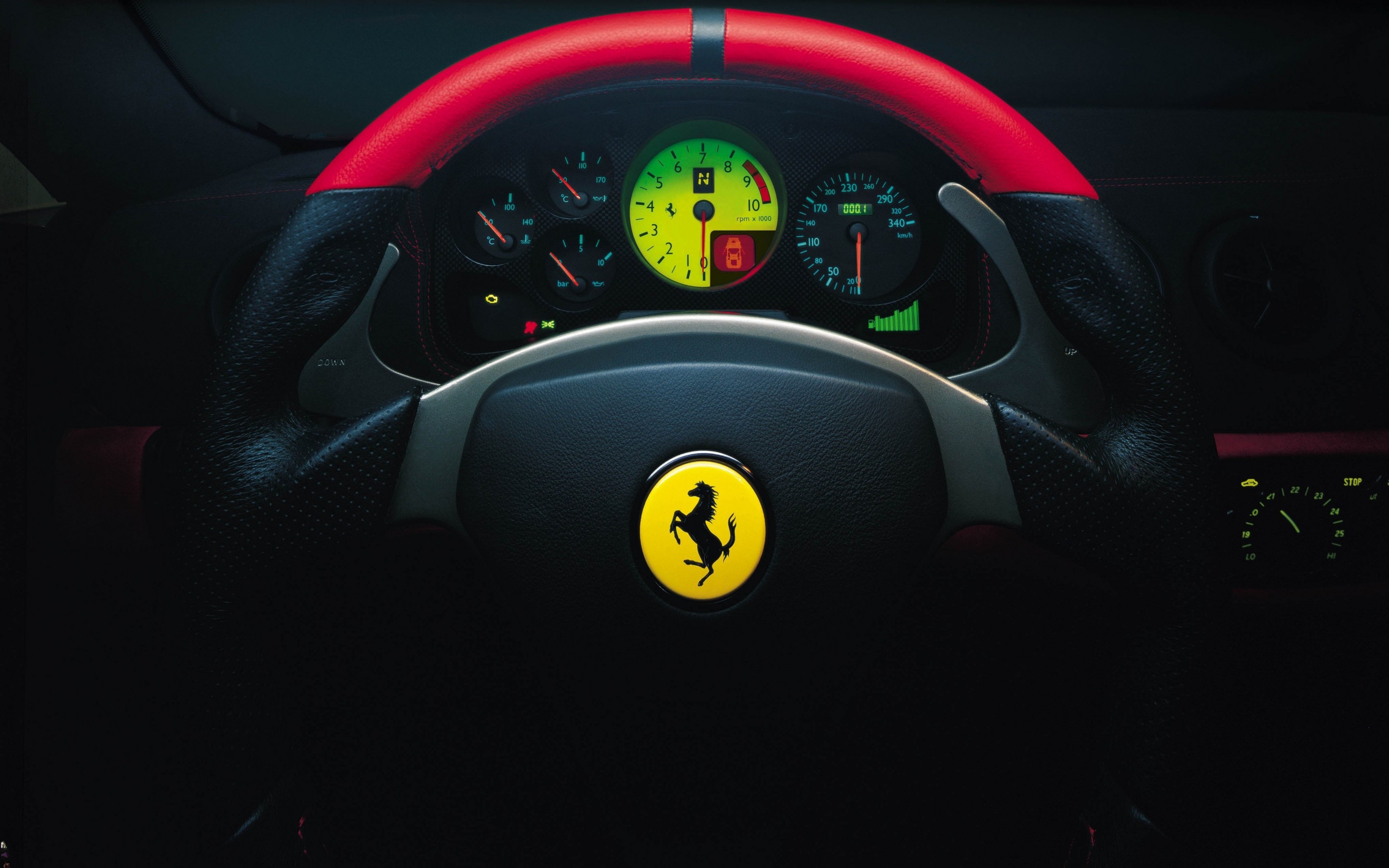 Download Ferrari Steering Wheel HD wallpaper for 2880 x 1800