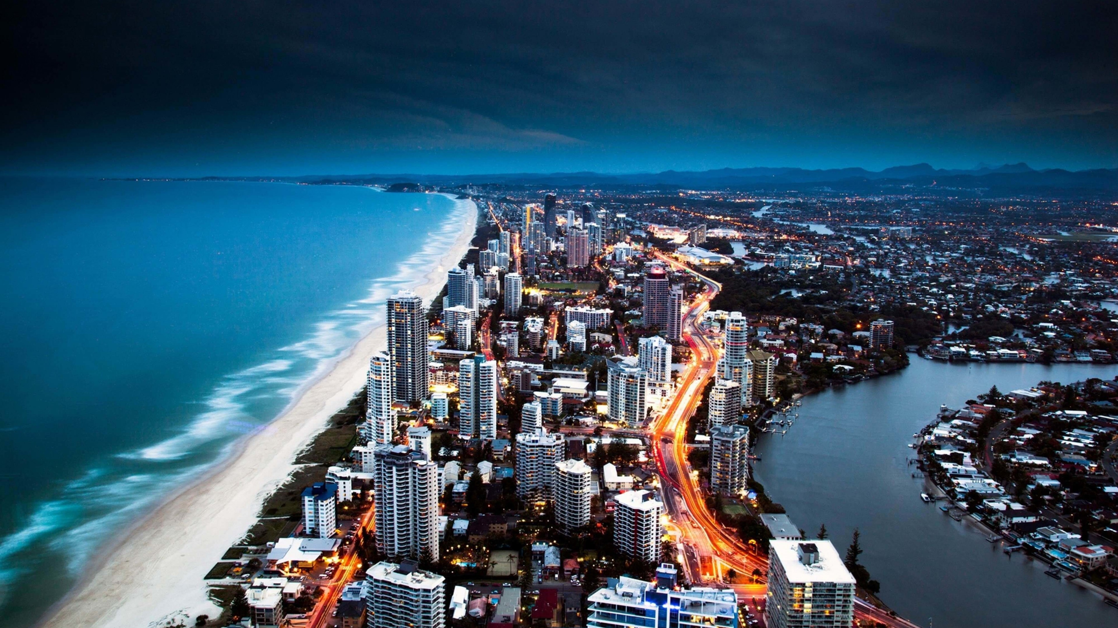 Download Gold Coast City in Queensland, Australia HD wallpaper for 4K 3840 x 2160