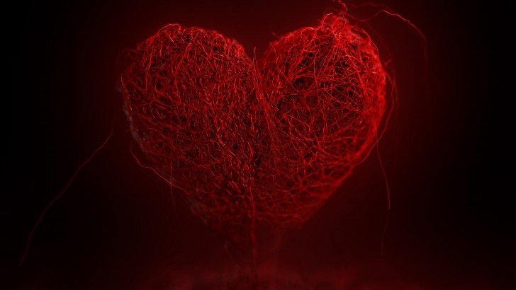 3D String Art Heart Wallpaper