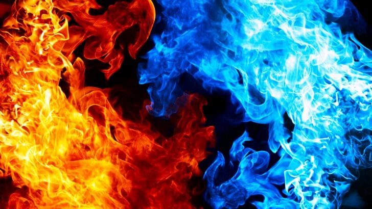 Blue And Red Fire Wallpaper