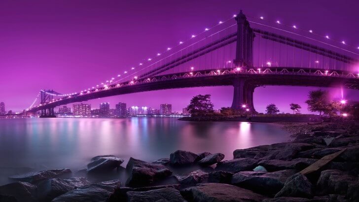 Brooklyn Bridge by night Wallpaper