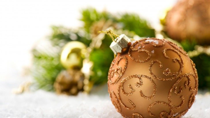 Burnt Orange Christmas Ball Decorations Wallpaper