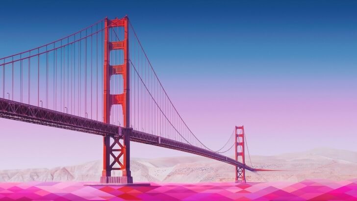 Geometric Golden Gate Bridge Wallpaper - Abstract HD Wallpapers