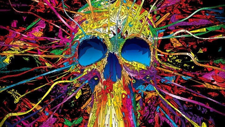 Psychedelic Skull Wallpaper