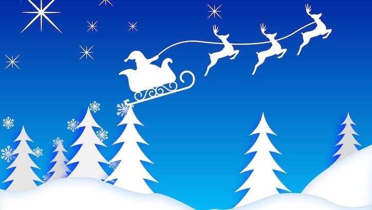 Santa’s Sleigh Illustration Wallpaper