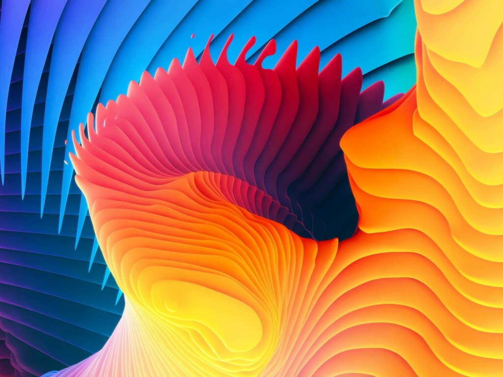 3D Colorful Spiral Wallpaper for Desktop 1024x768