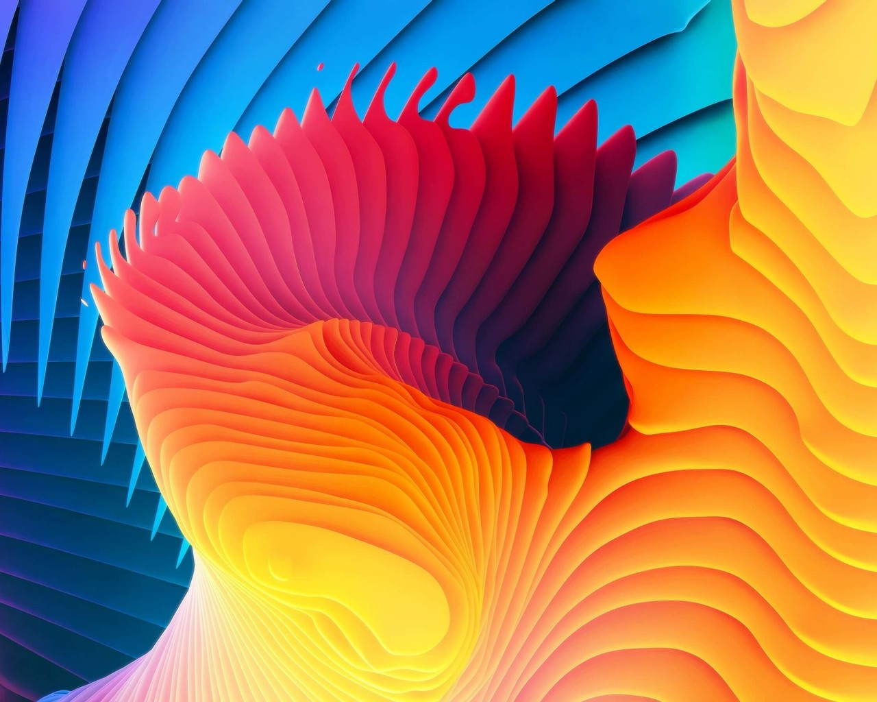 3D Colorful Spiral Wallpaper for Desktop 1280x1024