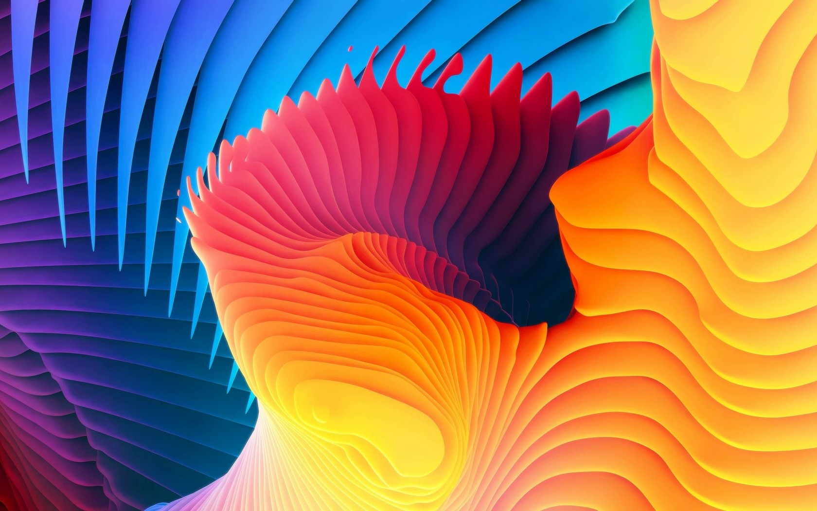 3D Colorful Spiral Wallpaper for Desktop 1680x1050