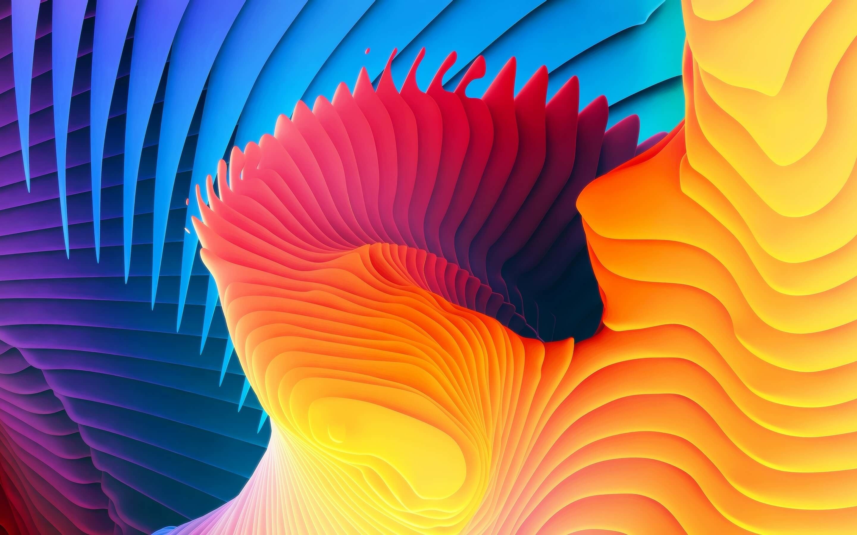 3D Colorful Spiral Wallpaper for Desktop 2880x1800