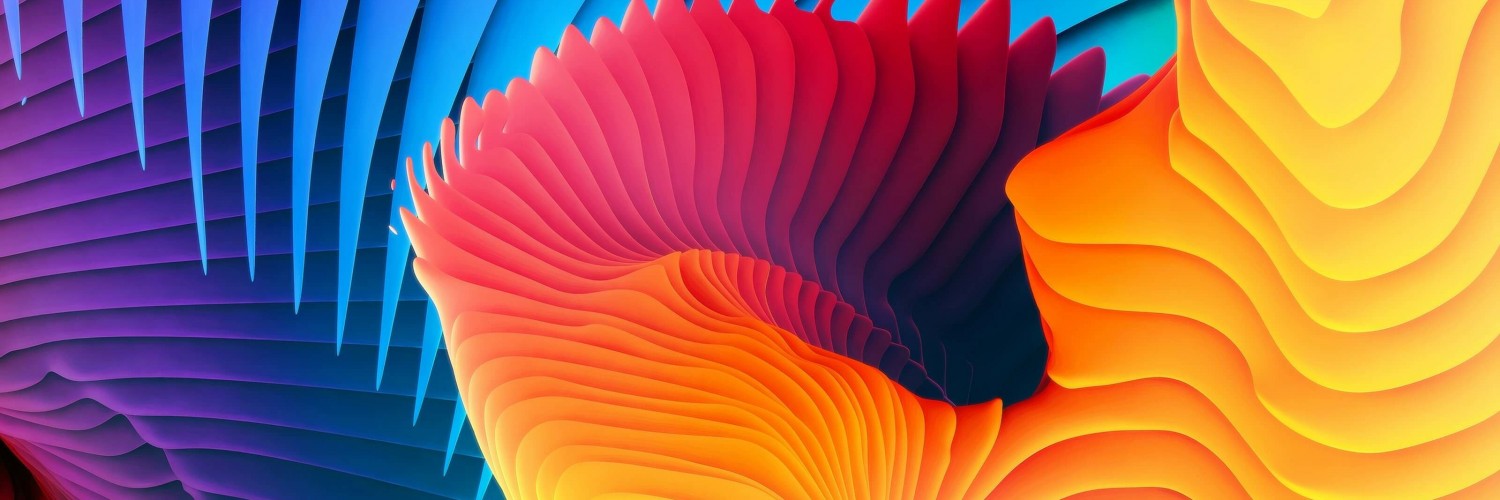 3D Colorful Spiral Wallpaper for Social Media Twitter Header