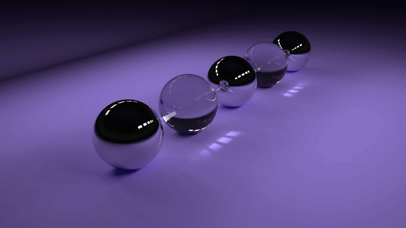 3D Glossy Spheres Wallpaper for Desktop 1366x768