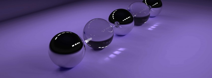 3D Glossy Spheres Wallpaper for Social Media Facebook Cover