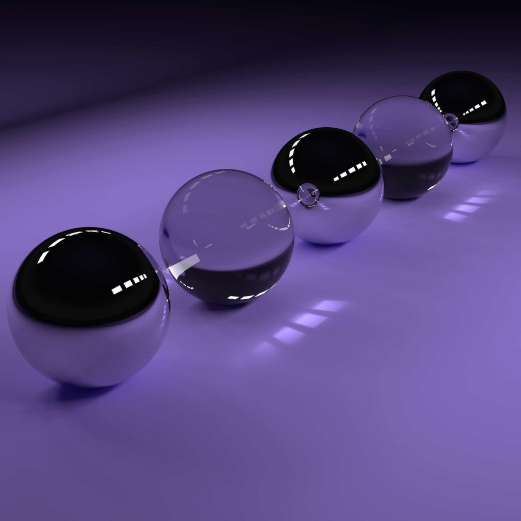3D Glossy Spheres Wallpaper for Apple iPad 2