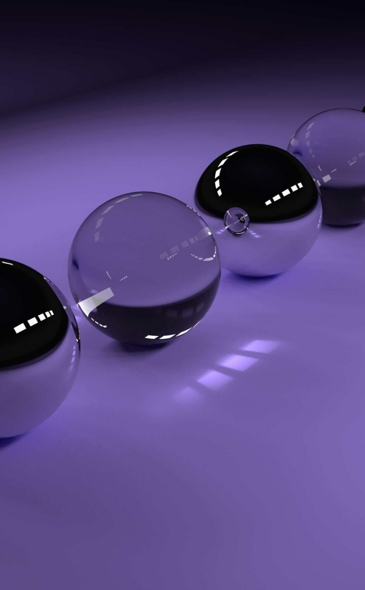 3D Glossy Spheres Wallpaper for Apple iPhone 4 / 4s