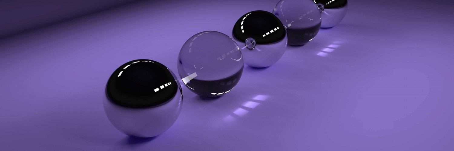 3D Glossy Spheres Wallpaper for Social Media Twitter Header