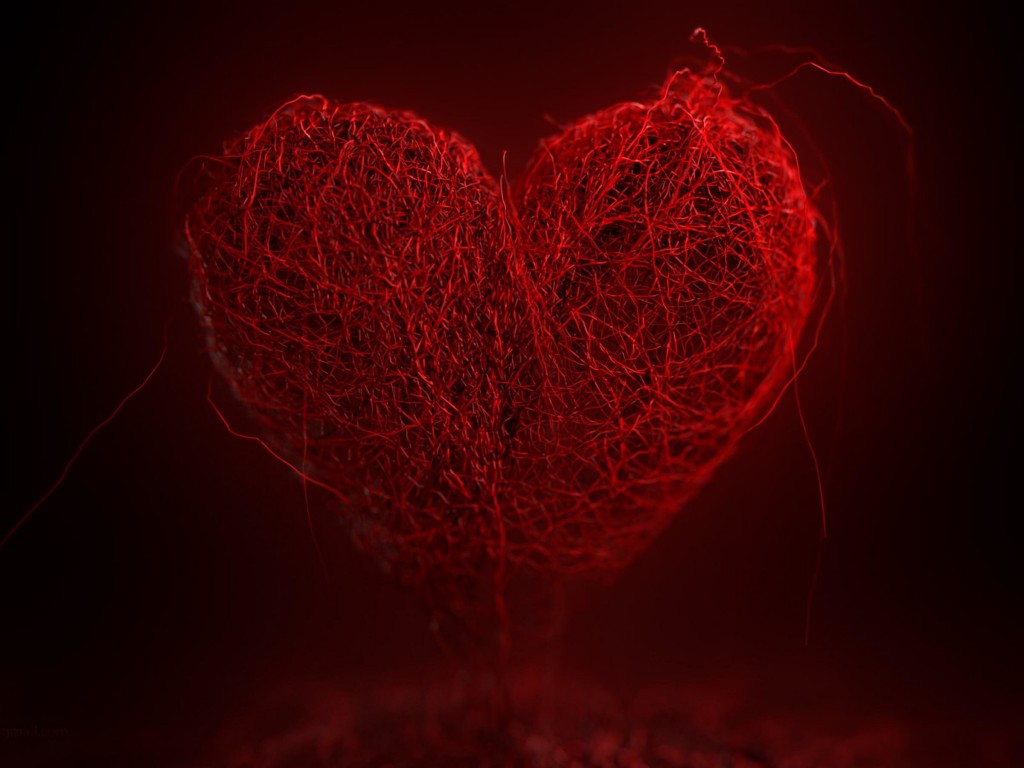 3D String Art Heart Wallpaper for Desktop 1024x768