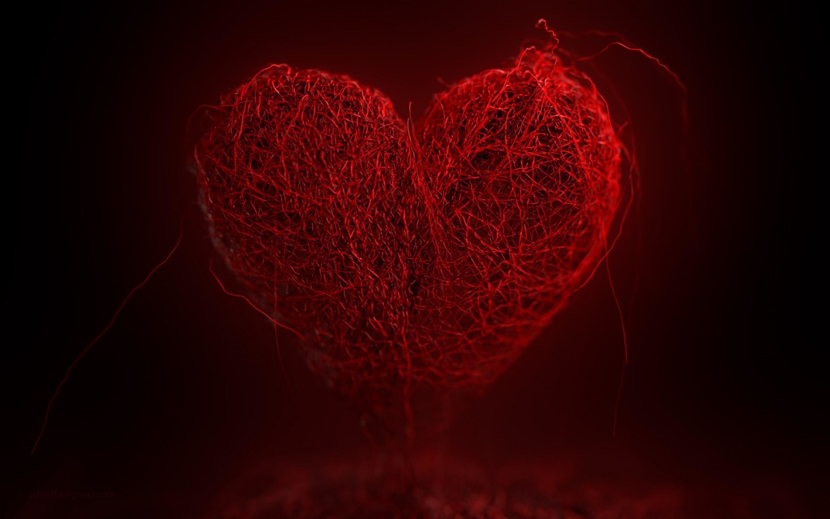 3D String Art Heart Wallpaper for Desktop 1680x1050