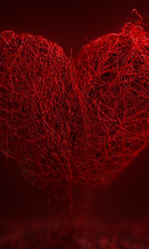 3D String Art Heart Wallpaper for SAMSUNG Galaxy S3 Mini