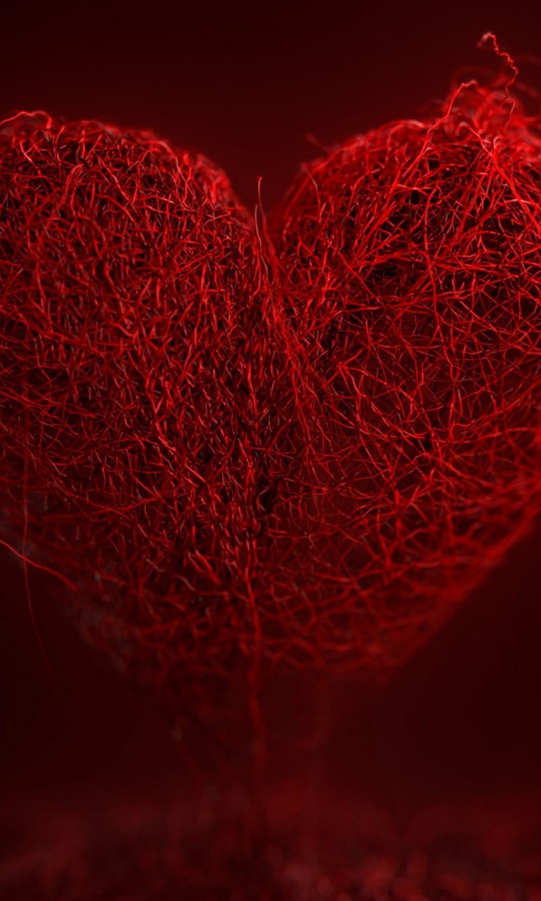 3D String Art Heart Wallpaper for Google Nexus 4
