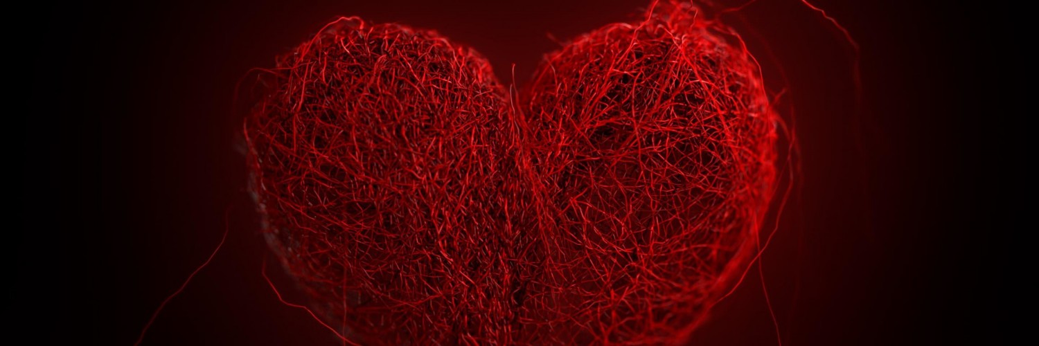 3D String Art Heart Wallpaper for Social Media Twitter Header