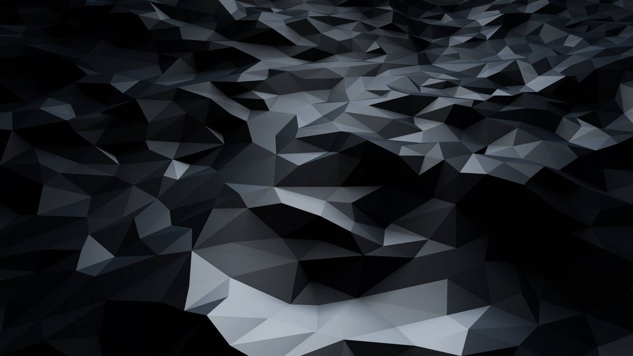 Abstract Black Low Poly Wallpaper for Desktop 1280x720