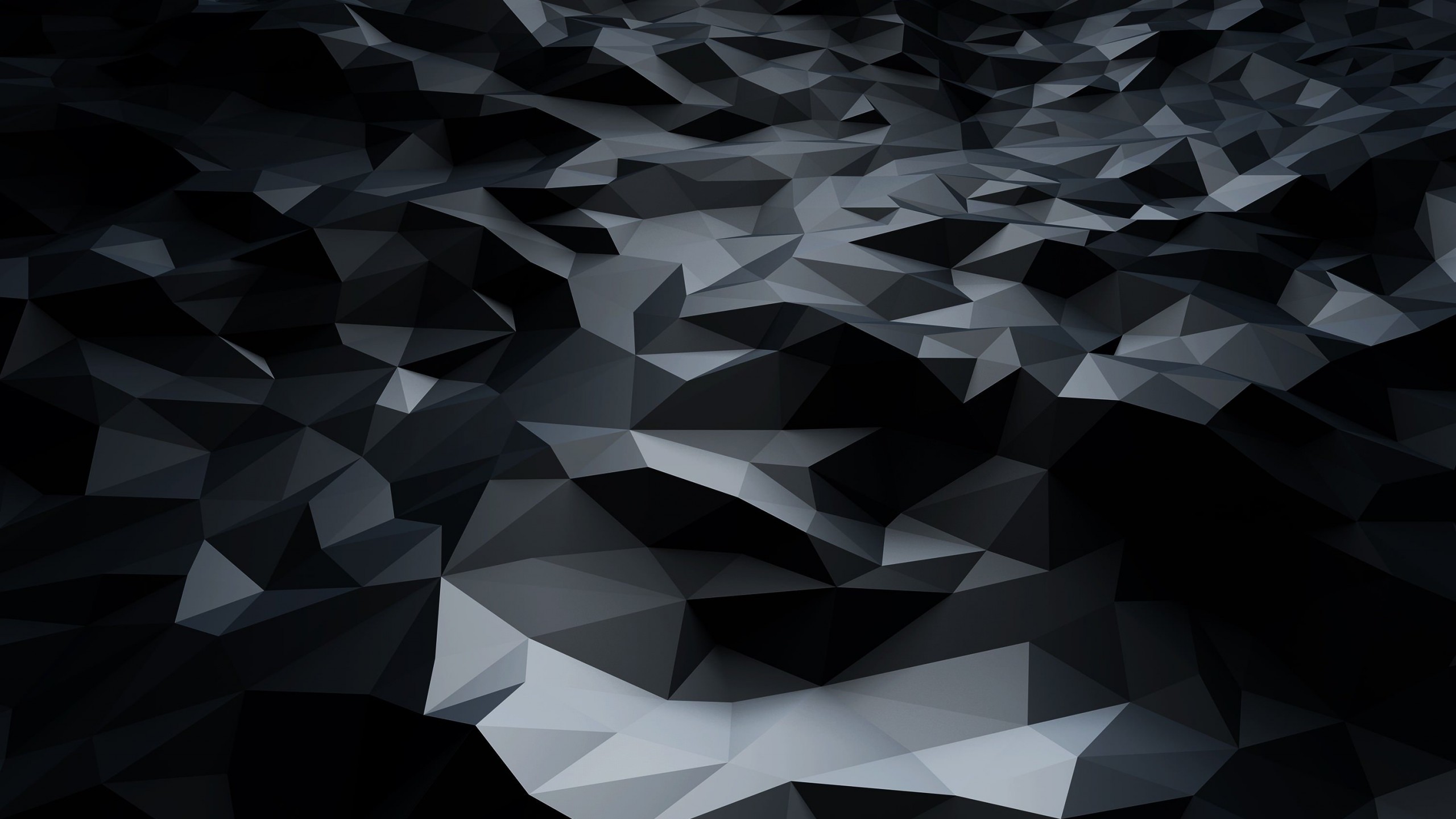 Abstract Black Low Poly Wallpaper for Desktop 2560x1440