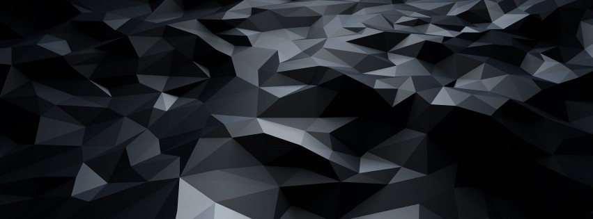 Abstract Black Low Poly Wallpaper for Social Media Facebook Cover