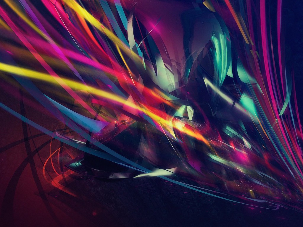 Abstract Multi Color Lines Wallpaper for Desktop 1024x768