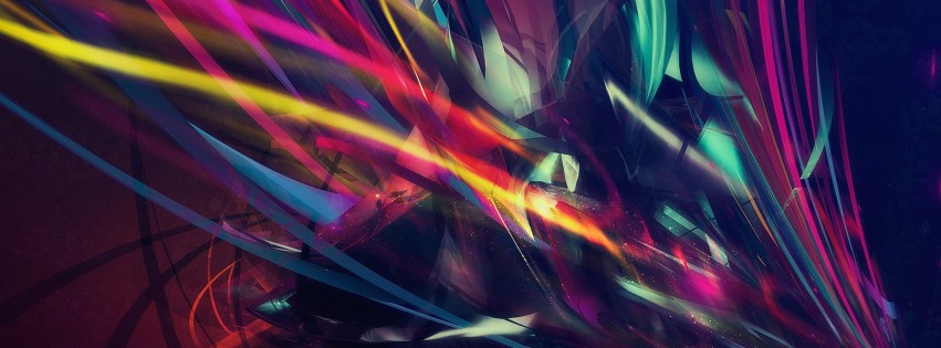 Abstract Multi Color Lines Wallpaper for Social Media Facebook Cover