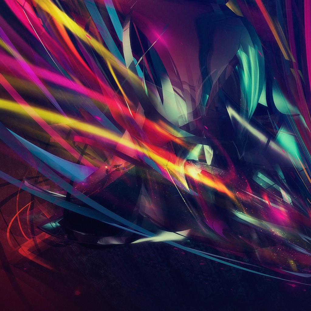 Abstract Multi Color Lines Wallpaper for Apple iPad