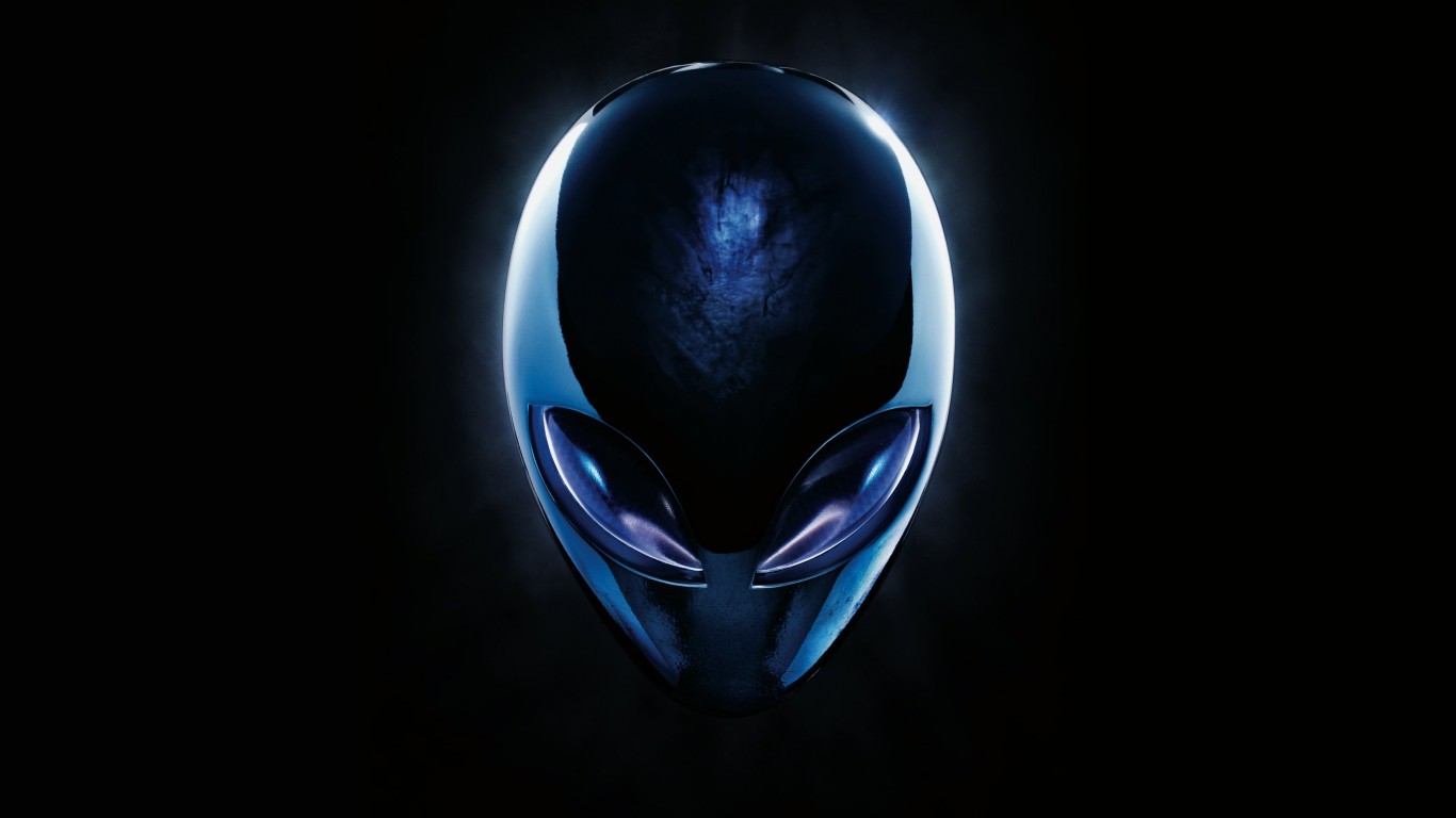 Alienware Blue Logo Wallpaper for Desktop 1366x768