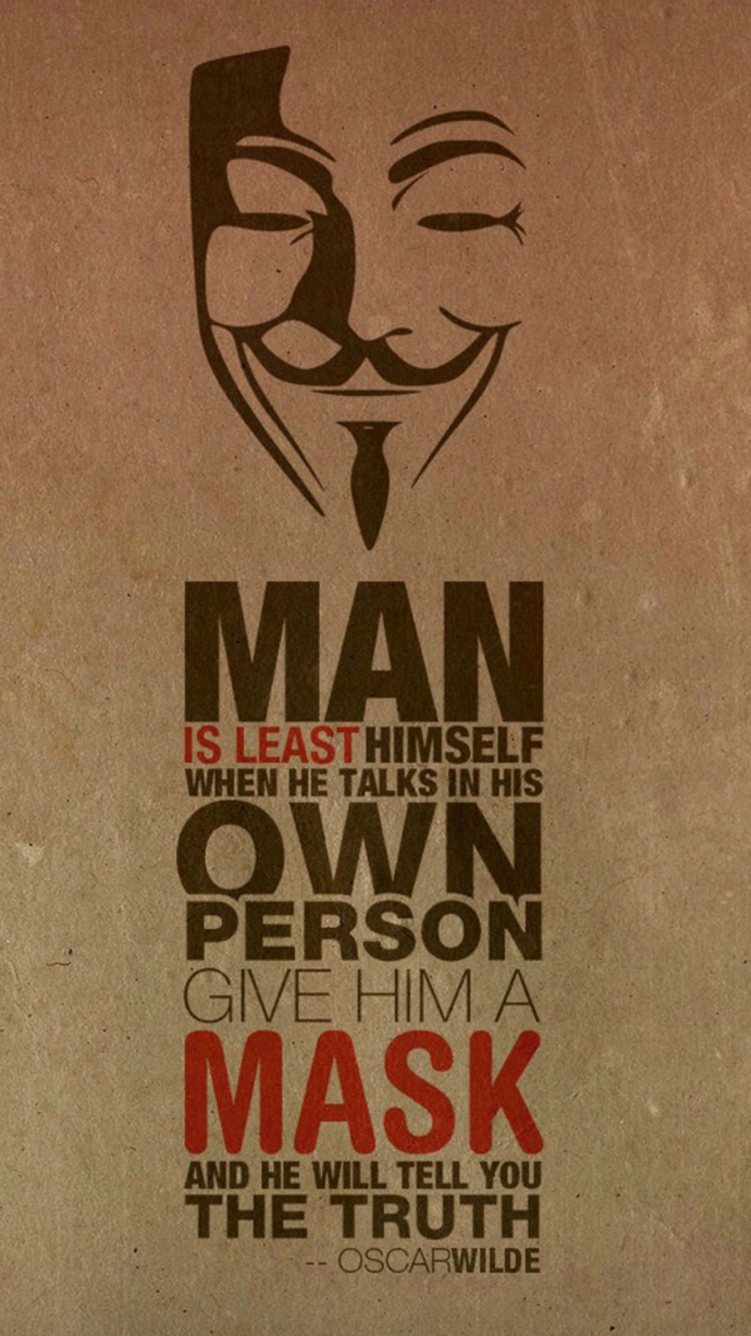 Anonymous Oscar Wilde Quote Wallpaper for HTC One