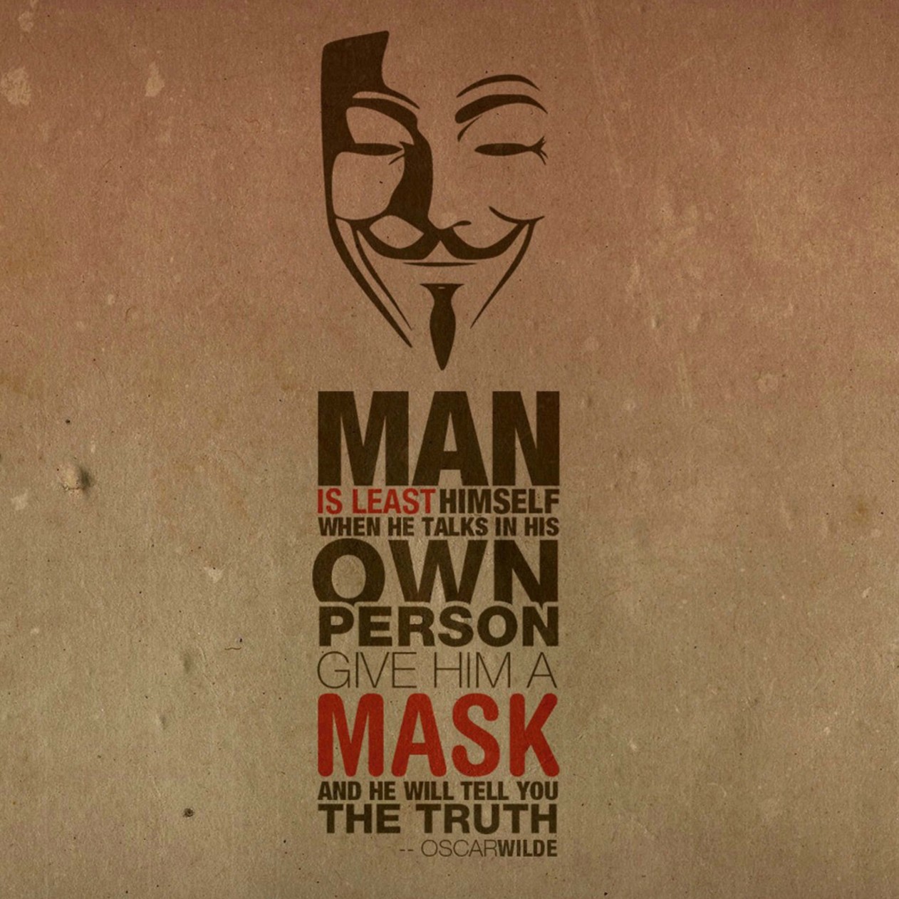 Anonymous Oscar Wilde Quote Wallpaper for Apple iPad mini