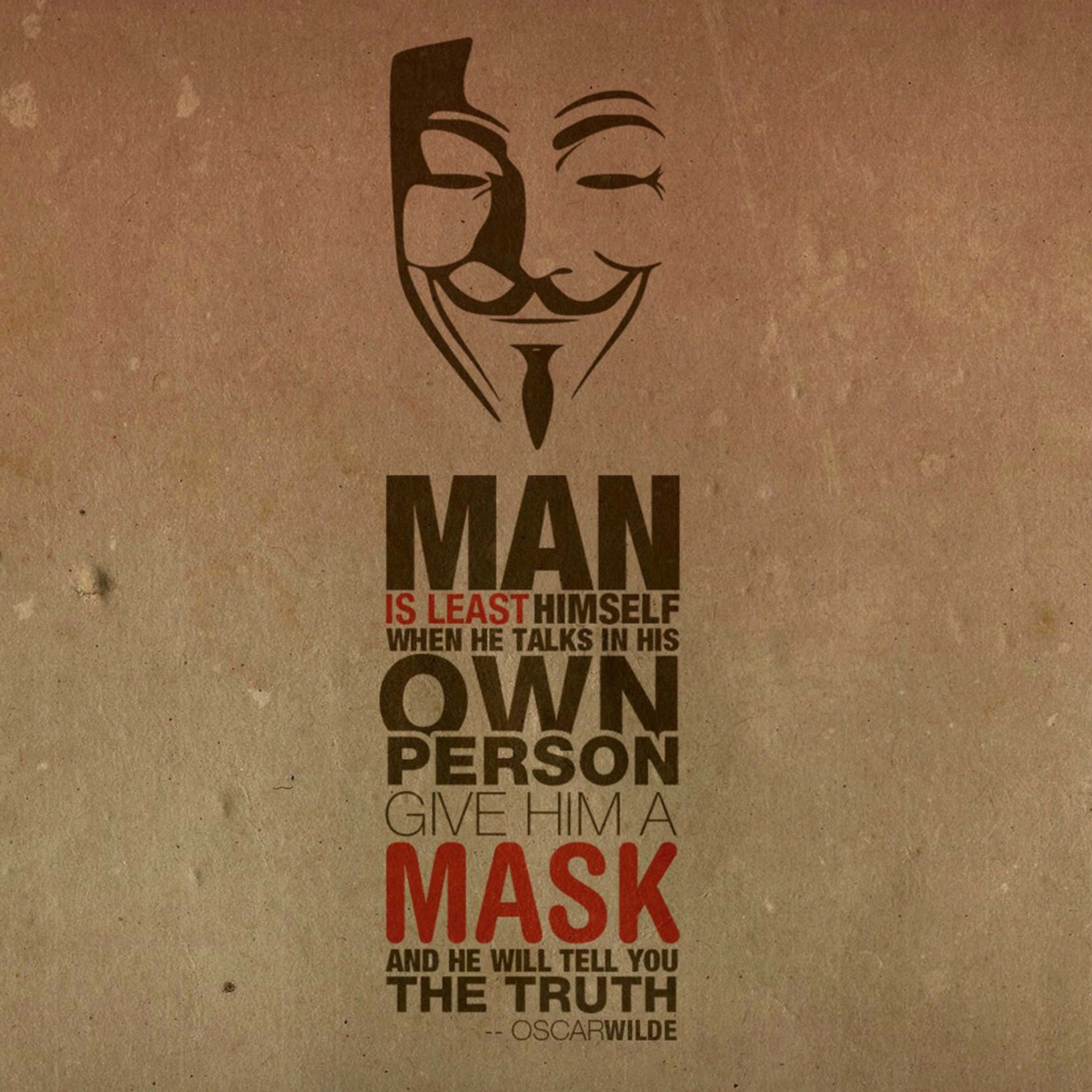 Anonymous Oscar Wilde Quote Wallpaper for Google Nexus 9