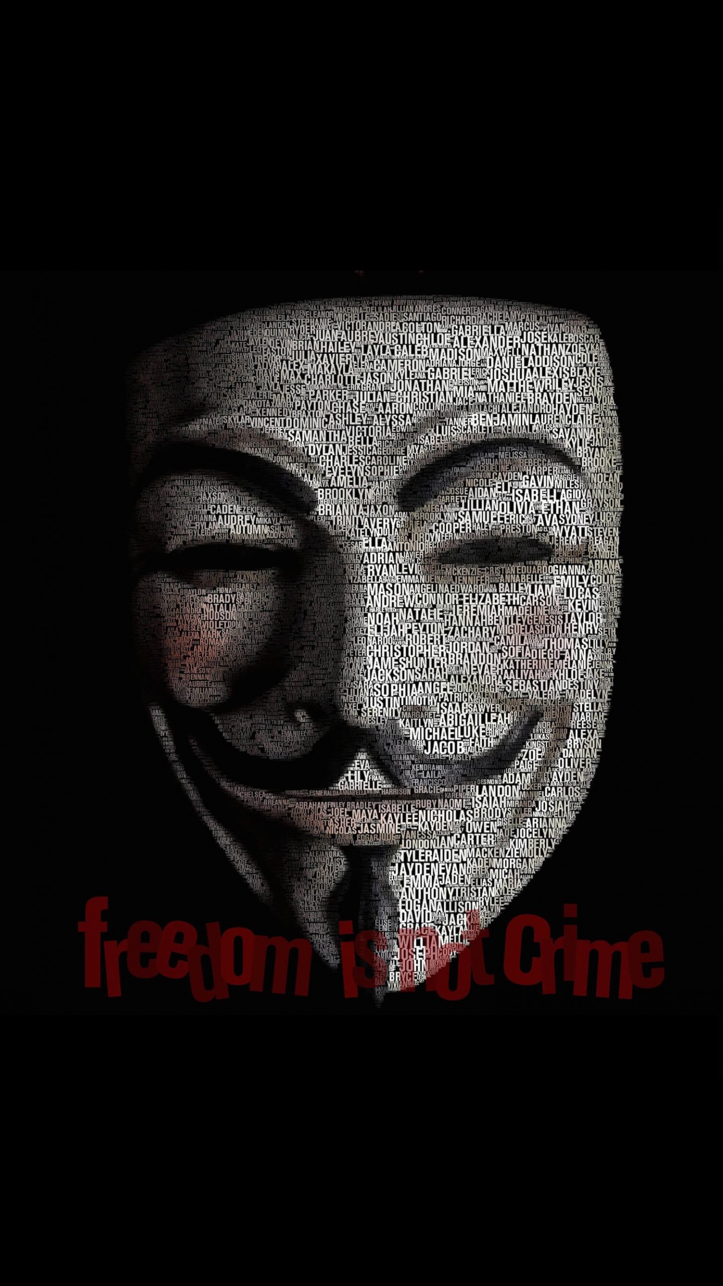 Anonymous Typeface Portrait Wallpaper for Google Nexus 6P