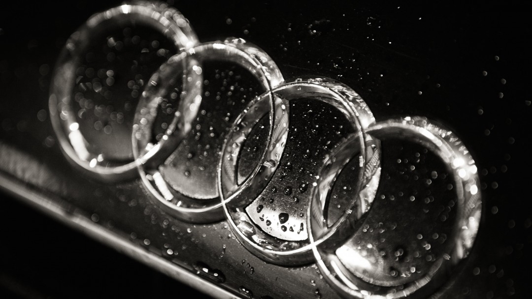Audi Logo in Black & White Wallpaper for Social Media Google Plus Cover