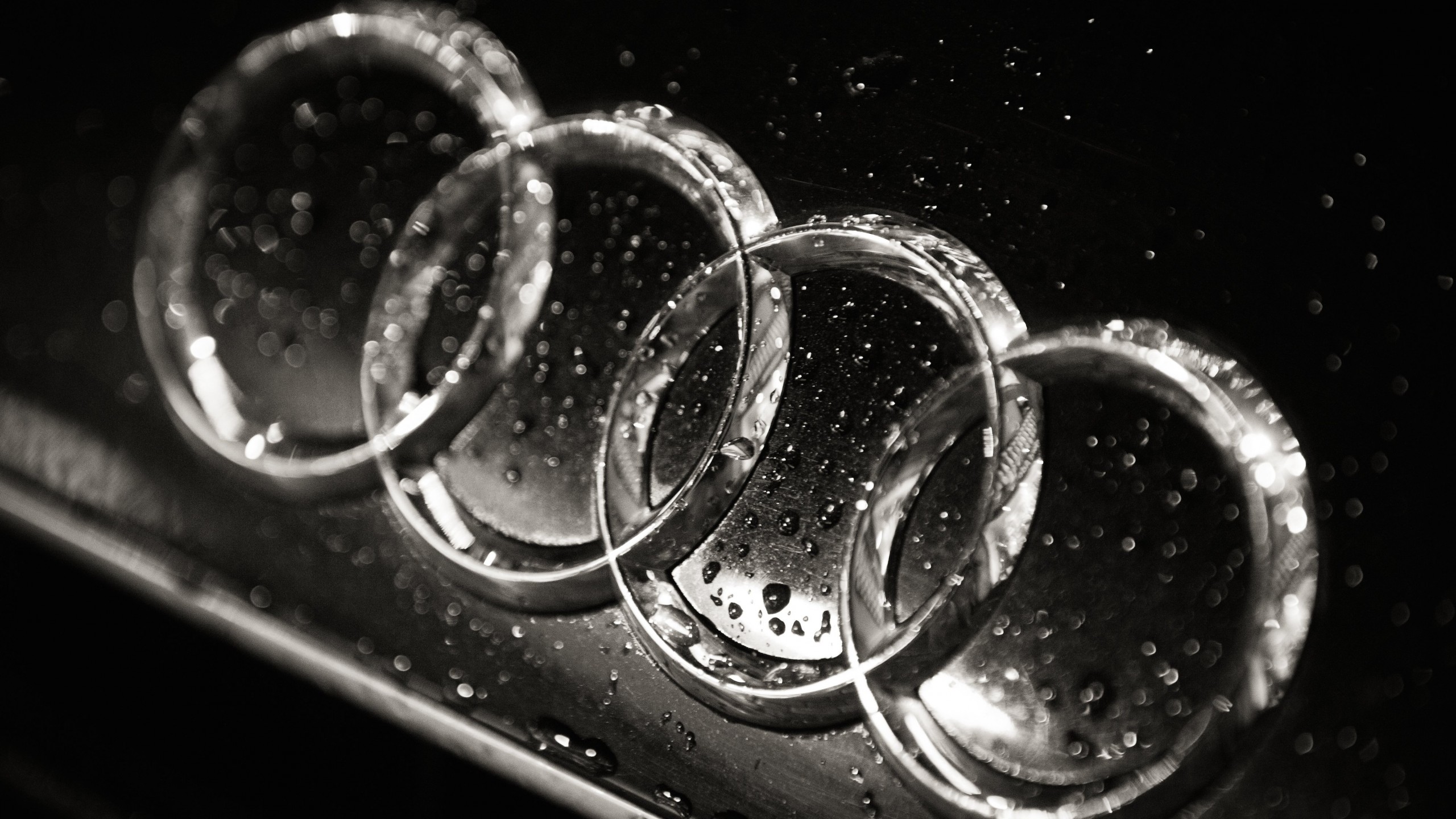Audi Logo in Black & White Wallpaper for Social Media YouTube Channel Art