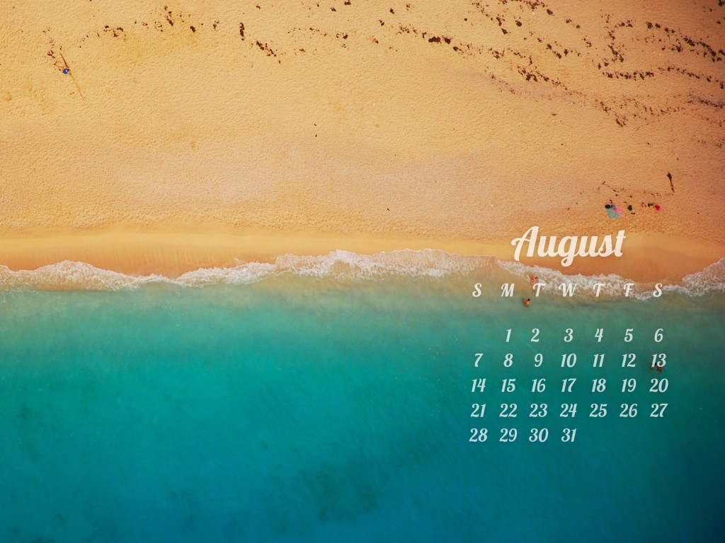 August 2016 Calendar Wallpaper for Desktop 1024x768