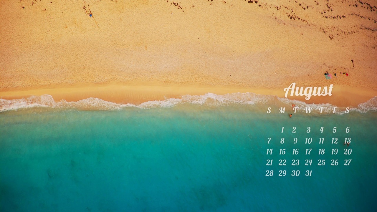 August 2016 Calendar Wallpaper for Desktop 1280x720