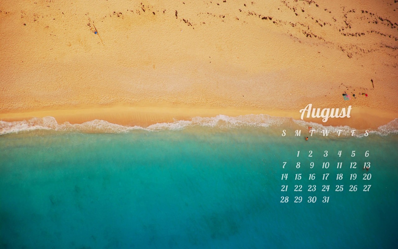 August 2016 Calendar Wallpaper for Desktop 1280x800