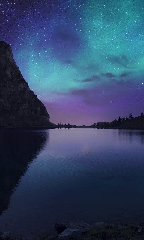 Aurora Over Bannalpsee - Switzerland Wallpaper for HTC Desire HD
